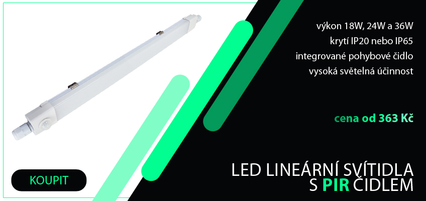 LED lineární svítidla s PIR čidlem od 363 Kč