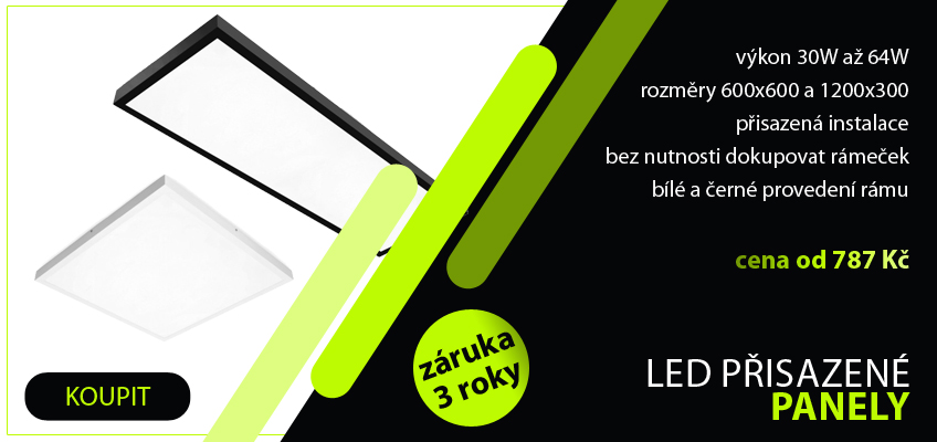 LED přisazené panely 600x600 a 1200x300